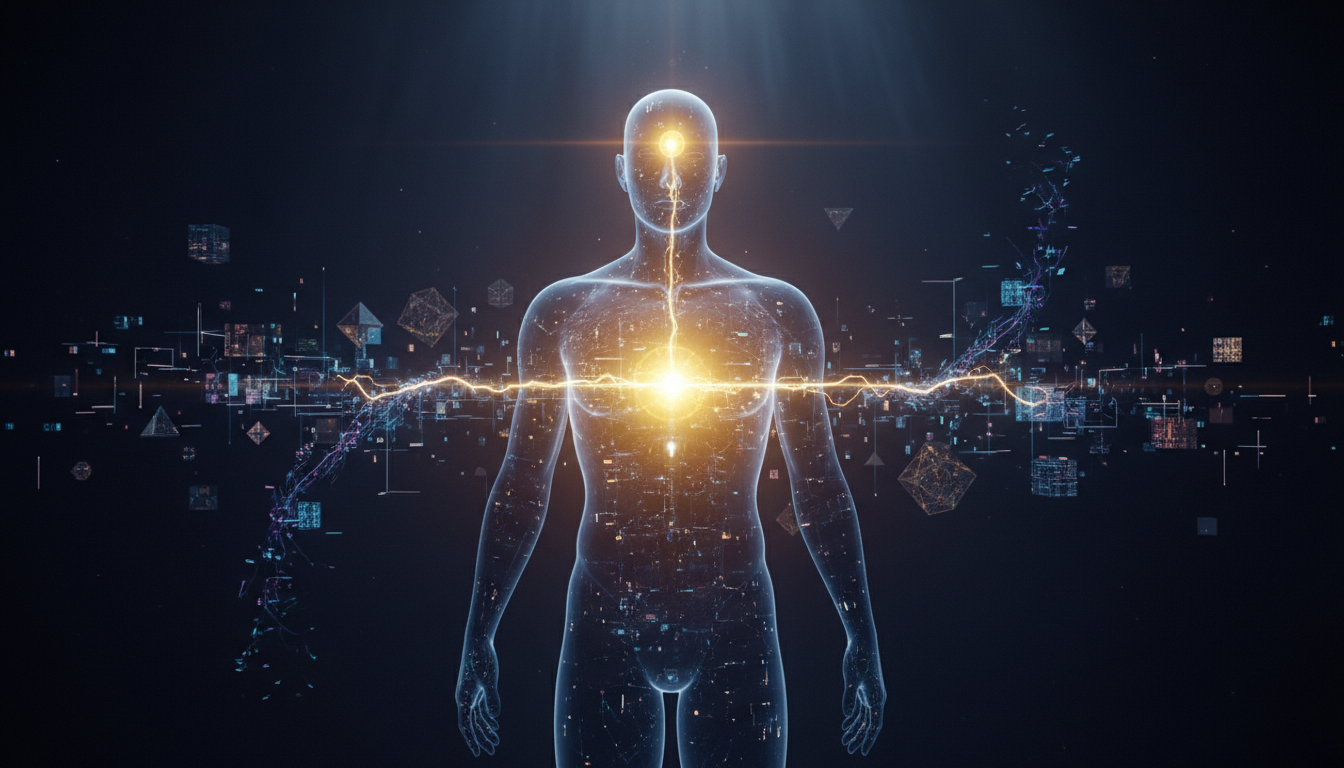 Representación visual de la conexión entre el corazón y la mente como fuente de la intuición.