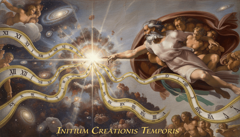 Fusión artística entre el relato bíblico de la creación y la teoría del Big Bang.