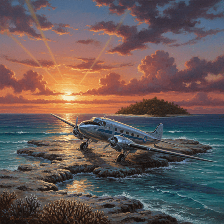 Lockheed Electra en el arrecife de Nikumaroro