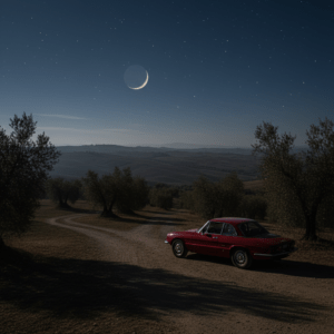 Colinas de la Toscana de noche, escenario de los crímenes del Monstruo de Florencia.