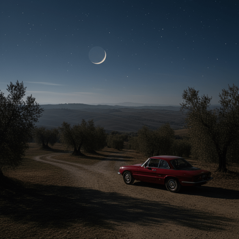 Colinas de la Toscana de noche, escenario de los crímenes del Monstruo de Florencia.