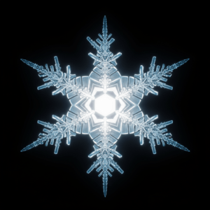 Cristal de agua perfectamente formado bajo microscopio