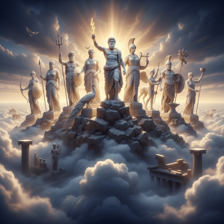 Los doce dioses olímpicos en el Monte Olimpo