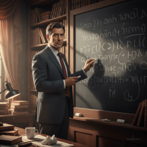 Hombre escribiendo idiomas antiguos por xenoglosia