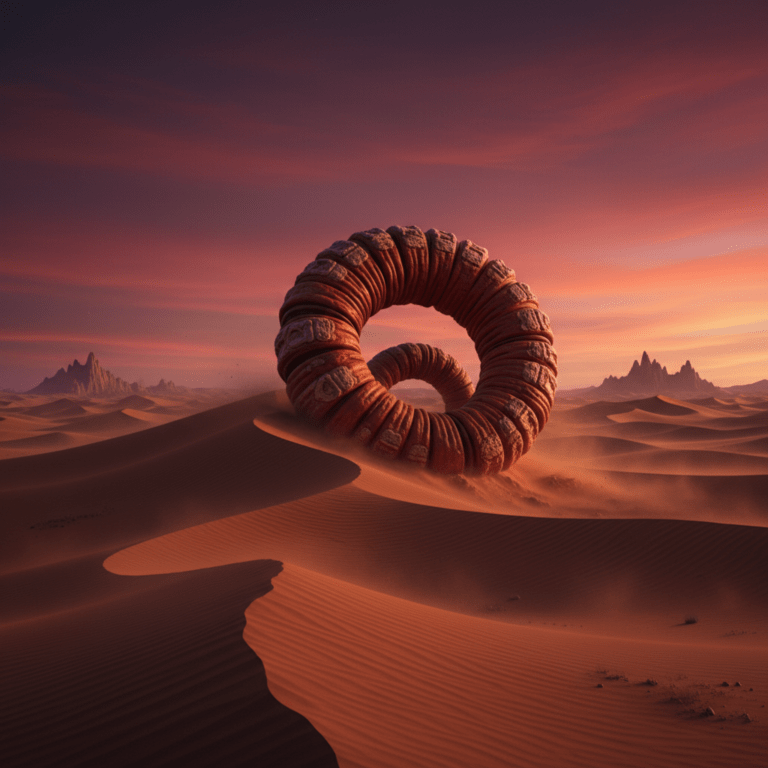 El gusano de la muerte emergiendo de las arenas del Gobi