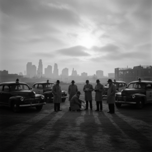 Escena del crimen histórica en Leimert Park 1947