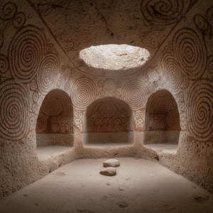 Cámara del Oráculo en el Hipogeo de Hal Saflieni, Malta.
