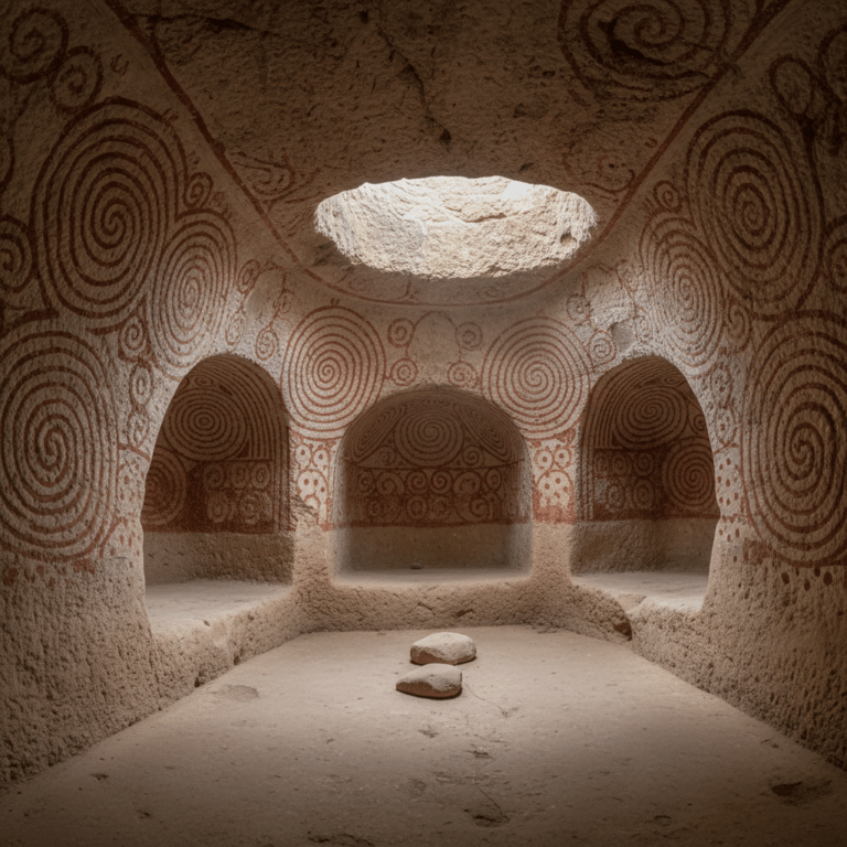 Cámara del Oráculo en el Hipogeo de Hal Saflieni, Malta.