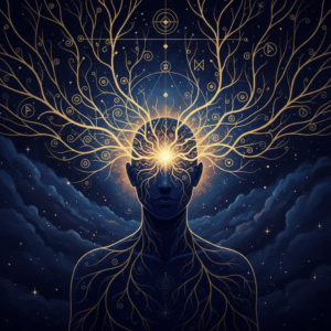 Representación visual de la intuición y el sexto sentido en el ser humano.