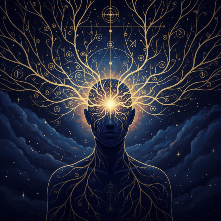 Representación visual de la intuición y el sexto sentido en el ser humano.