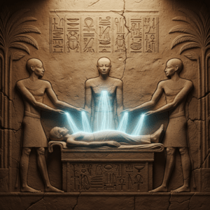 Relieve egipcio de imposición de manos