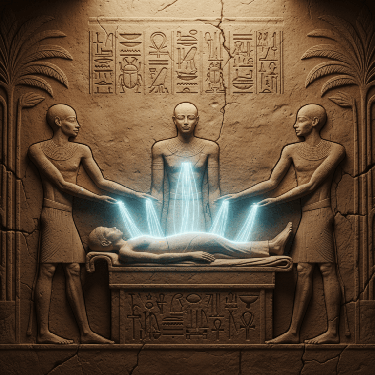 Relieve egipcio de imposición de manos