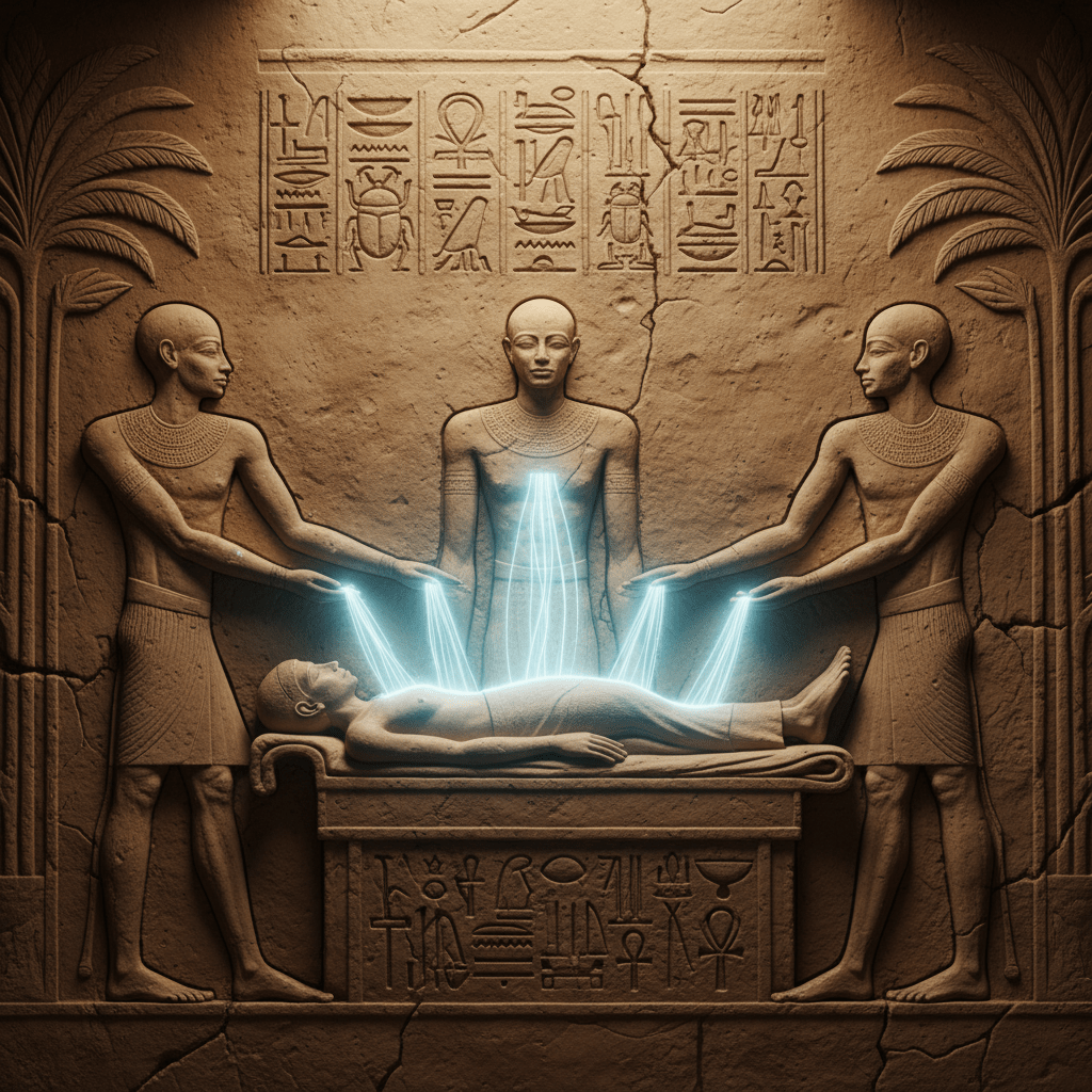 Relieve egipcio de imposición de manos