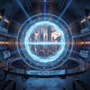 Dispositivo del Proyecto Looking Glass con anillos giratorios