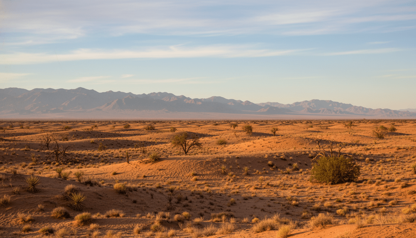 Paisaje desértico del Bolsón de Mapimí en la Zona del Silencio, México