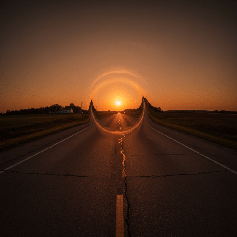 Tramo misterioso de la carretera M-60 en Michigan con efectos de distorsión temporal y atmósfera paranormal.