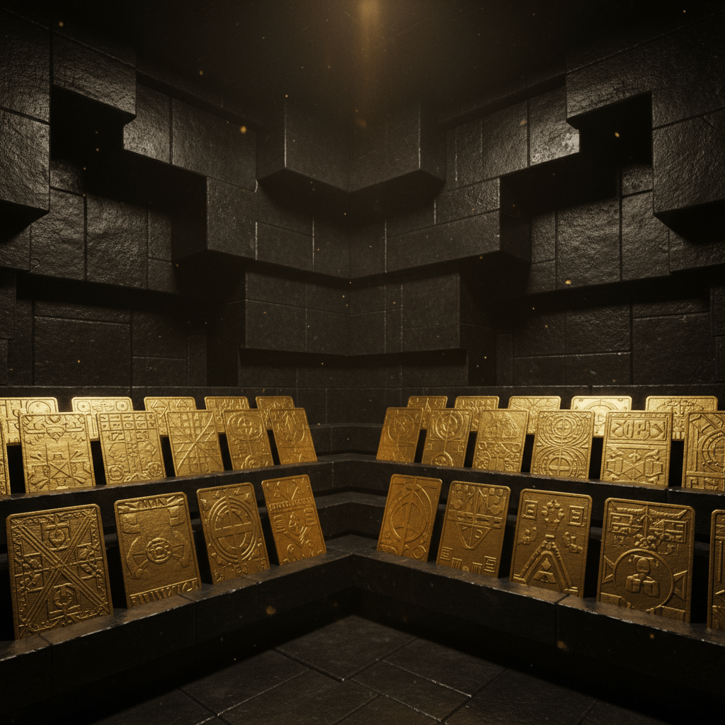 Recreación de la biblioteca metálica de oro en la Cueva de los Tayos Ecuador según Erich von Däniken