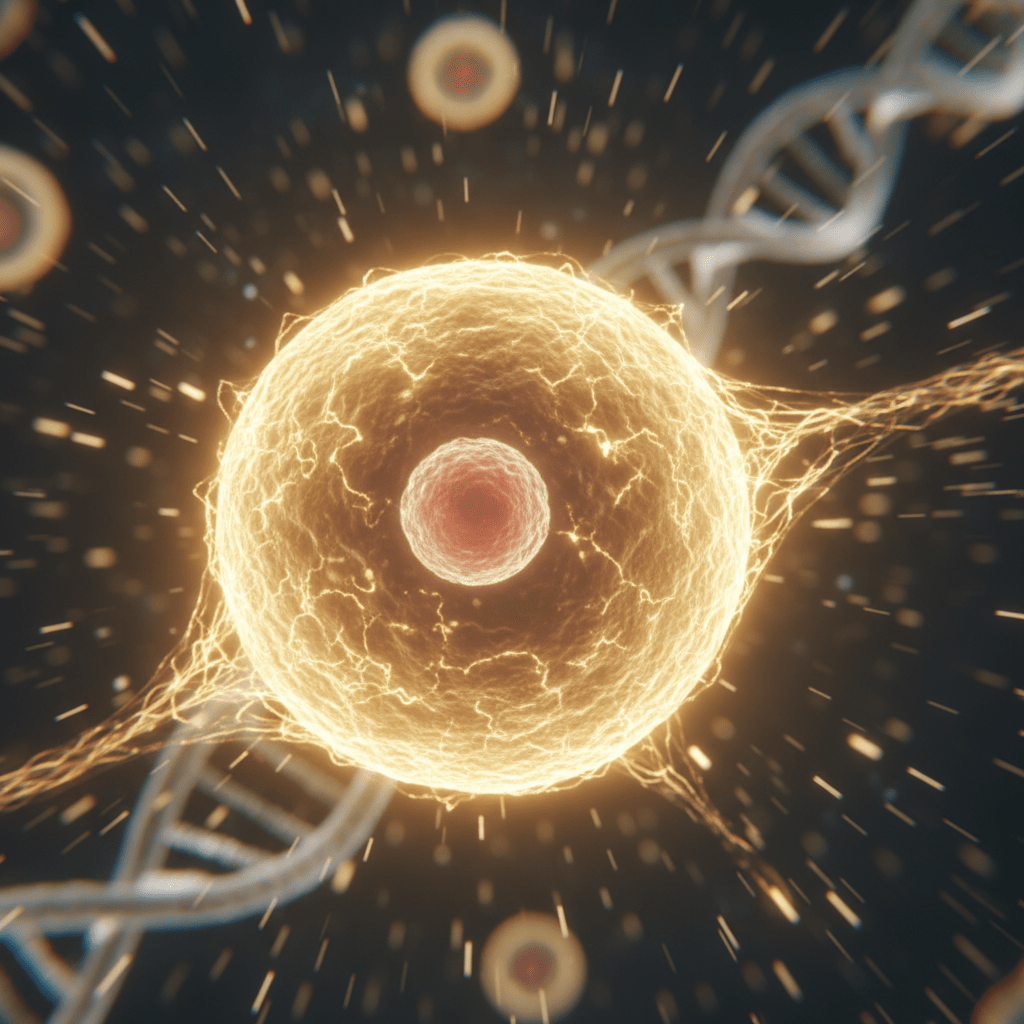 Representación visual de la epigenética y la membrana celular como cerebro de la célula según Bruce Lipton.