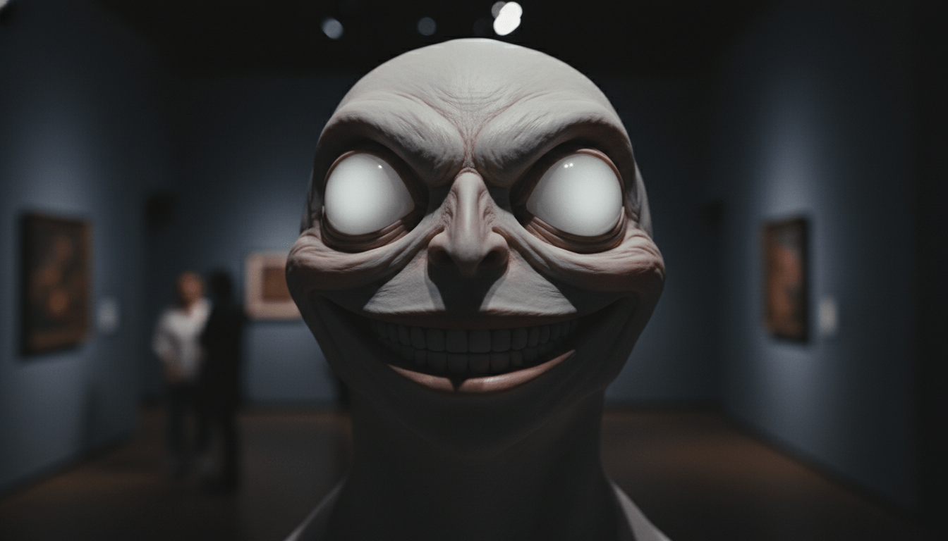 Primer plano de la escultura Mother Bird de Keisuke Aiso, origen real del fenómeno viral y leyenda urbana de Momo.