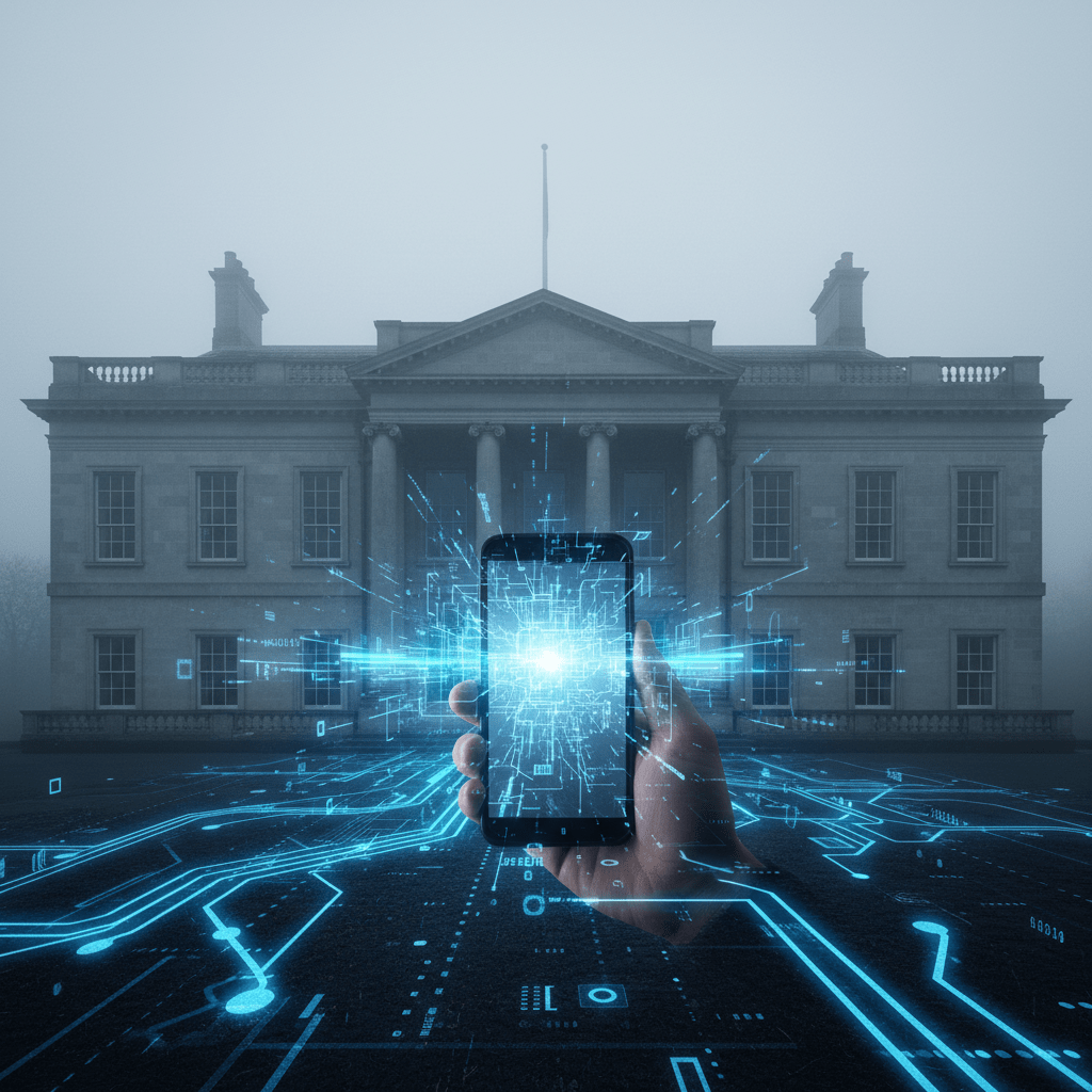 Representación visual de la ingeniería social y el Instituto Tavistock vinculando la psicología de masas clásica con los algoritmos de Silicon Valley.