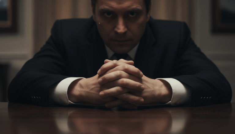 Primer plano cinematográfico de gestos de tensión y microexpresiones faciales que representan el lenguaje no verbal.