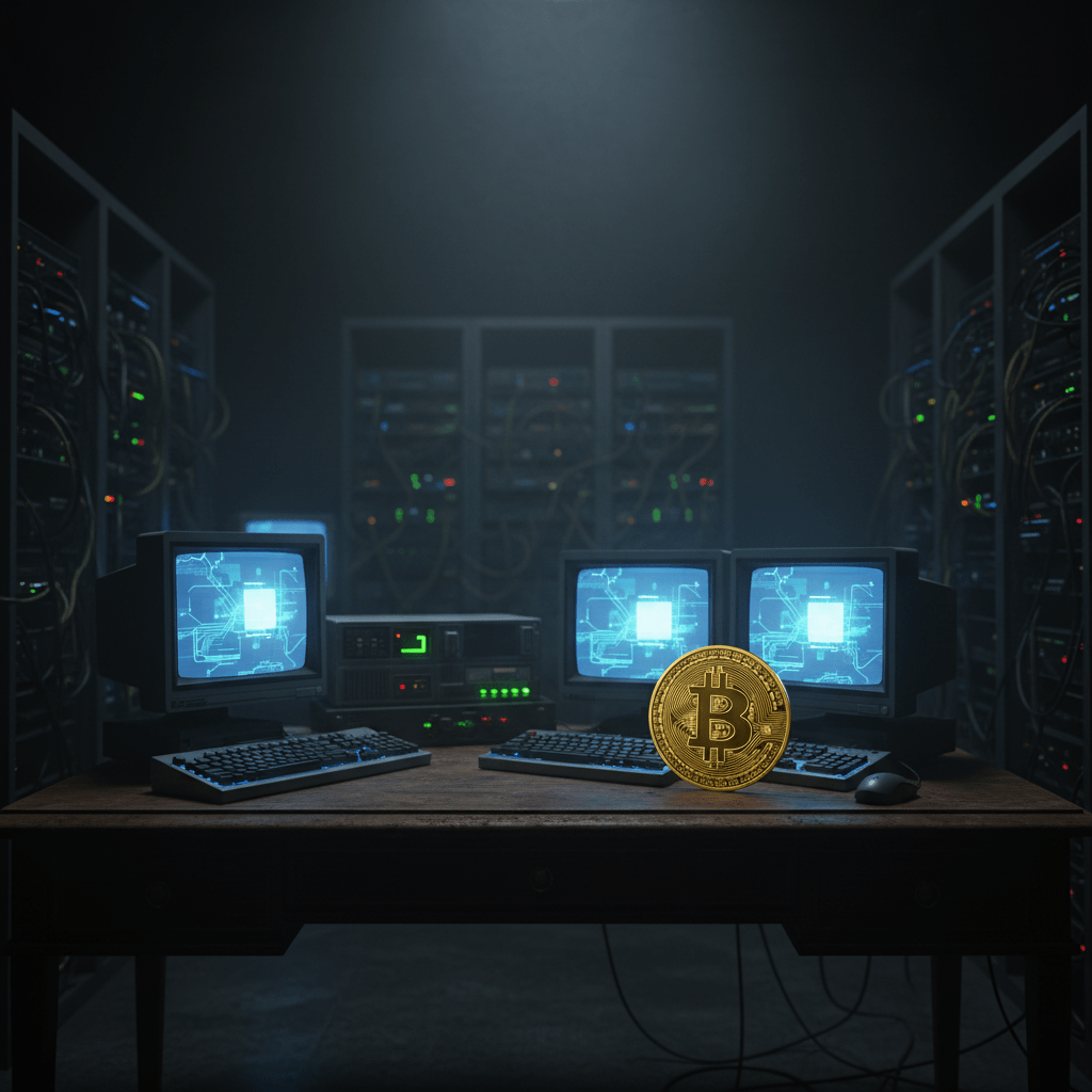 Ilustración conceptual de servidores en la oscuridad representando el mercado Silk Road y la tecnología Tor