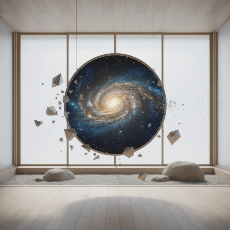 Representación artística del despertar de la conciencia y el espacio interior inspirado en la obra Una Nueva Tierra de Eckhart Tolle