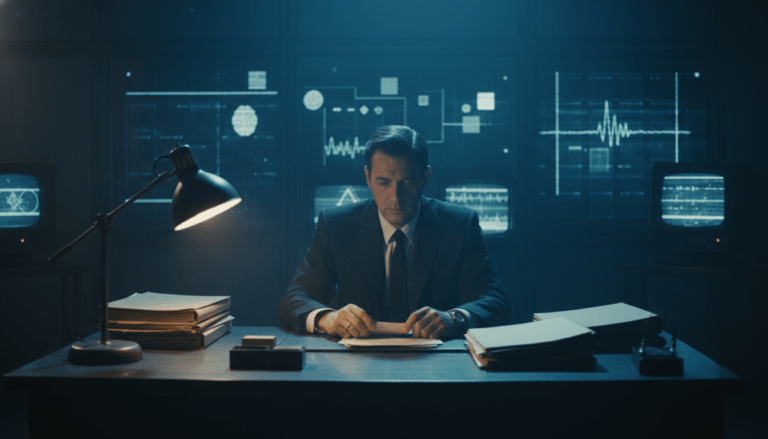 Representación artística de un experimento de visión remota del programa Stargate en un laboratorio militar secreto.