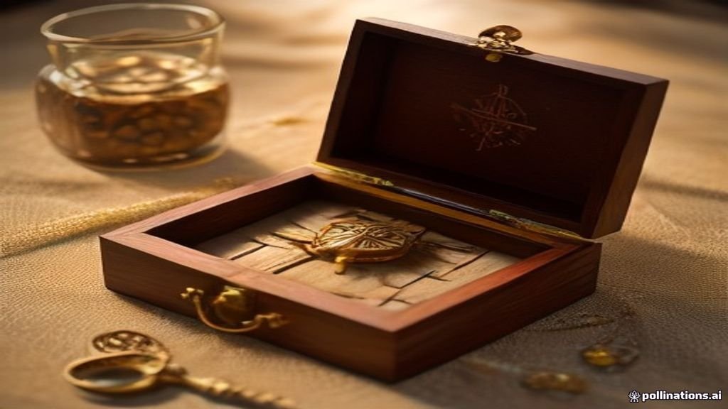 Objetos simbólicos antiguos como una brújula, una llave y un reloj de arena sobre un libro viejo, representando secretos y significados ocultos.